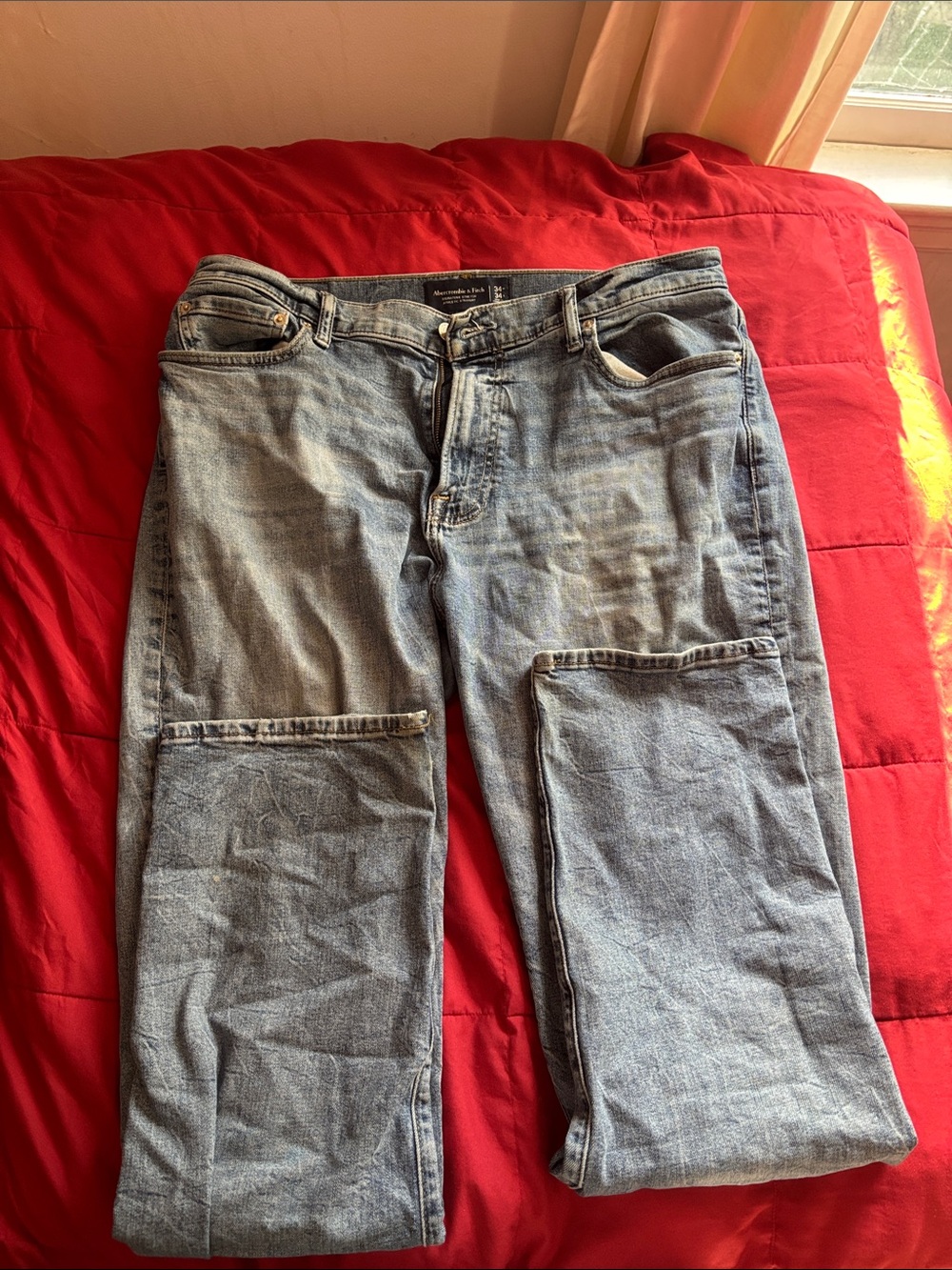 Abercrombie & Fitch Men’s Light Blue Straight Carpenter Jeans
